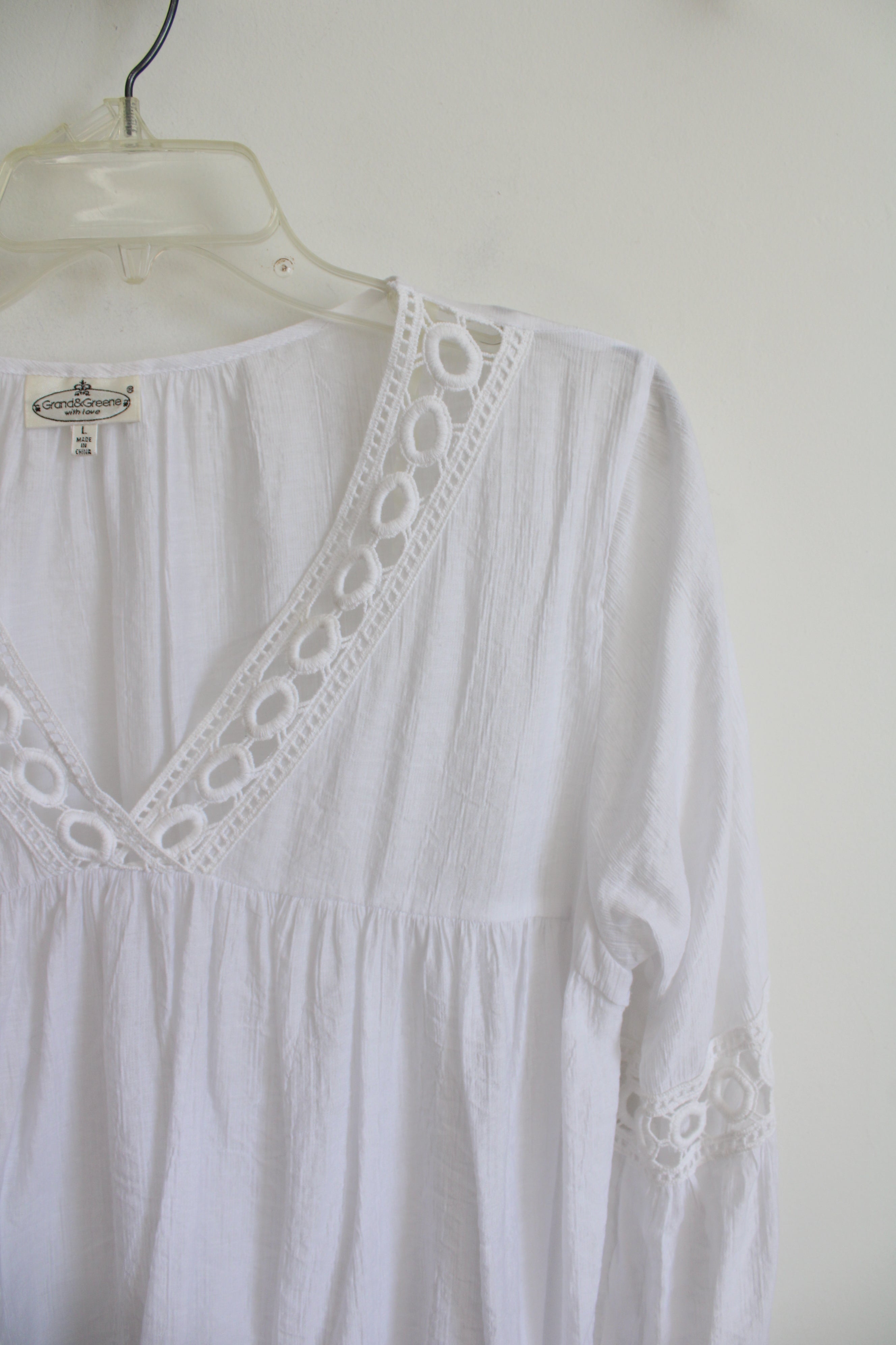 Grand&Greene With Love White Flowy Top | L