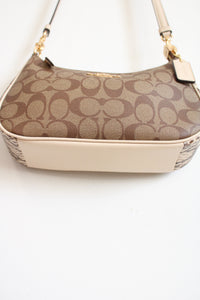 Coach Signature Canvas Snakeskin Teri Crossbody Bag