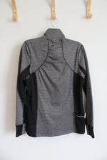 Mondetta Black & White Mock Zip Up Shirt | L