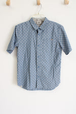 Vans Blue Checked Button Down Shirt | Youth L (14/16)