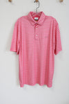 Greg Norman PlayDry Pink Striped Polo Shirt | L