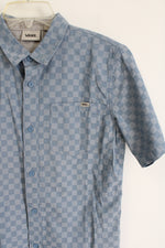 Vans Blue Checked Button Down Shirt | Youth L (14/16)