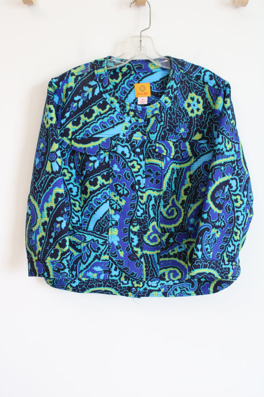 Ruby Rd. Blue Green Paisley Quilted Jacket | 16