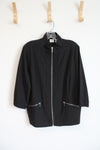 Zenergy By Chico's Black 3/4 Quarter Sleeve Black Jacket | 2
