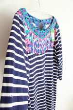 NEW Lilly Pulitzer Bay Dress Island Medallion Stripe Cotton Dress | XL