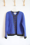 Tally Ho Blue & Black Fair Isle Wool Sweater | L