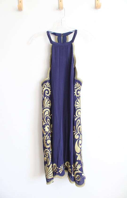 NEW Lilly Pulitzer Quinn True Navy Gypset Swirl Halter Dress | XL
