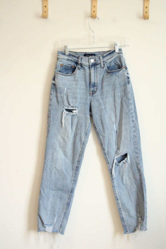 Aeropostale Light Wash Distressed Curvy Mom Jean | 4