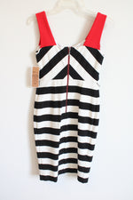 NEW Nue By Shani Black White Red Striped Dress | 2