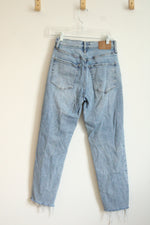Aeropostale Light Wash Distressed Curvy Mom Jean | 4