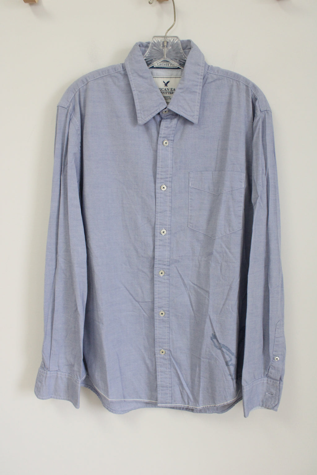 American Eagle Vintage Fit Blue Button Down Shirt | L