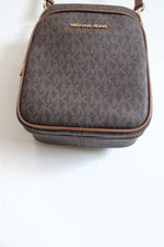 Michael Kors Jet Set Travel Medium Logo Brown Crossbody Bag