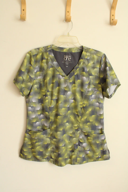 Barco One Lime Green and Gray Scrub Top | M