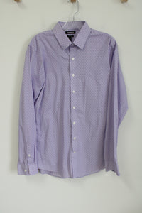 Express Extra Slim Purple Patterned Button Down Shirt | L