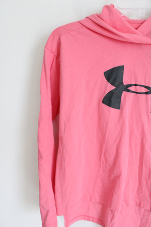 Under Armour Loose Fit Pink Hoodie Shirt | Youth L (14/16)
