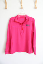 NEW Vineyard Vines The Shep Shirt Pink & Red Striped 1/4 Zip Sweatshirt | S