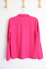 NEW Vineyard Vines The Shep Shirt Pink & Red Striped 1/4 Zip Sweatshirt | S