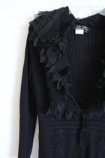 NEW City Girl Nancy Bolen Black Knit Y2K Style Cardigan | S