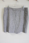LOFT Linen Blend Black & White Shimmer Skirt | 14