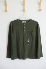 NEW Zara Olive Green Henley Shirt | Youth 11/12