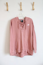 Nike Dusty Rose Lace Up Hoodie | L