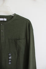 NEW Zara Olive Green Henley Shirt | Youth 11/12