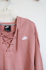 Nike Dusty Rose Lace Up Hoodie | L