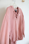 Nike Dusty Rose Lace Up Hoodie | L