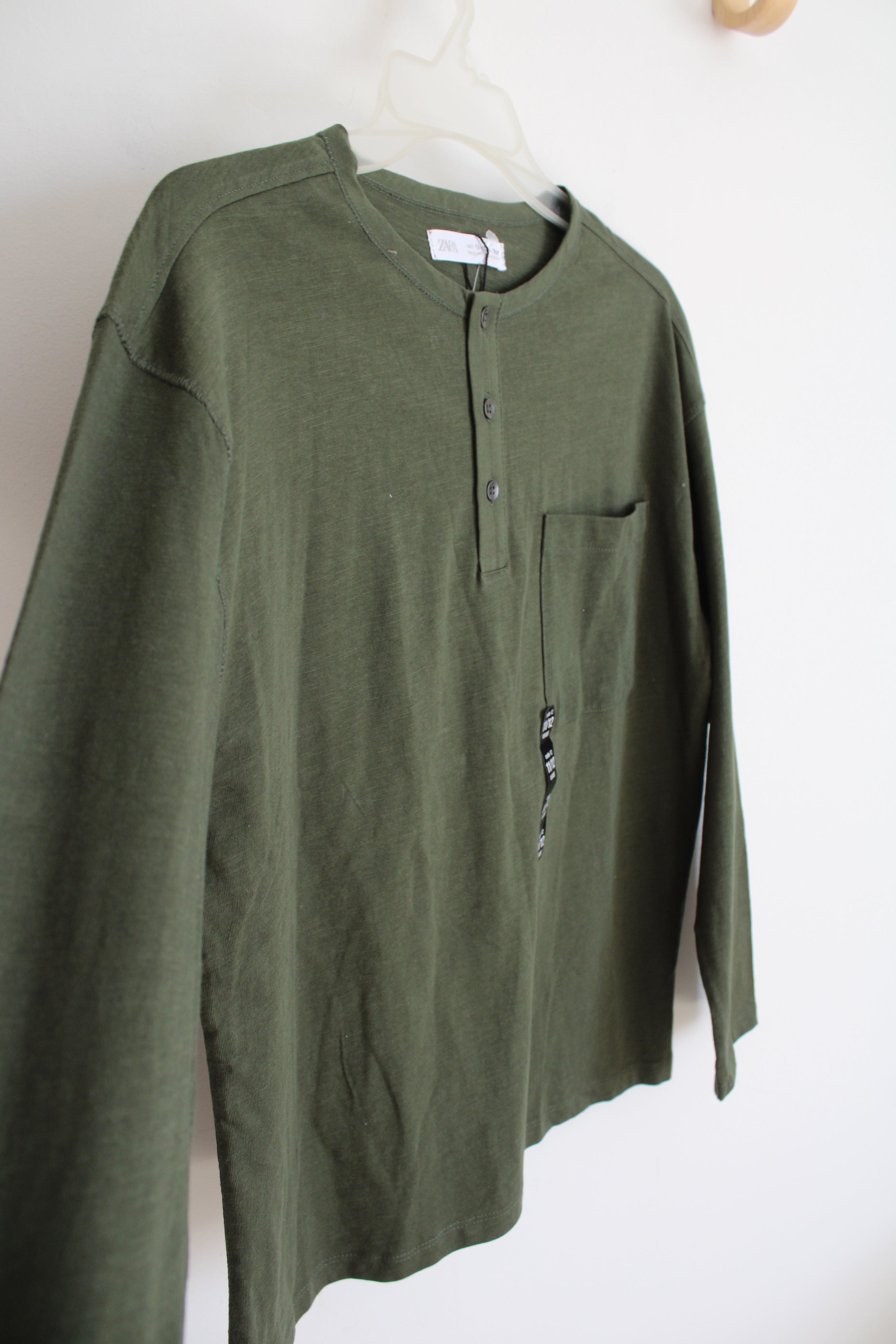 NEW Zara Olive Green Henley Shirt | Youth 11/12
