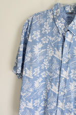 Izod Saltwater Blue Hawaiian Shirt | XXL