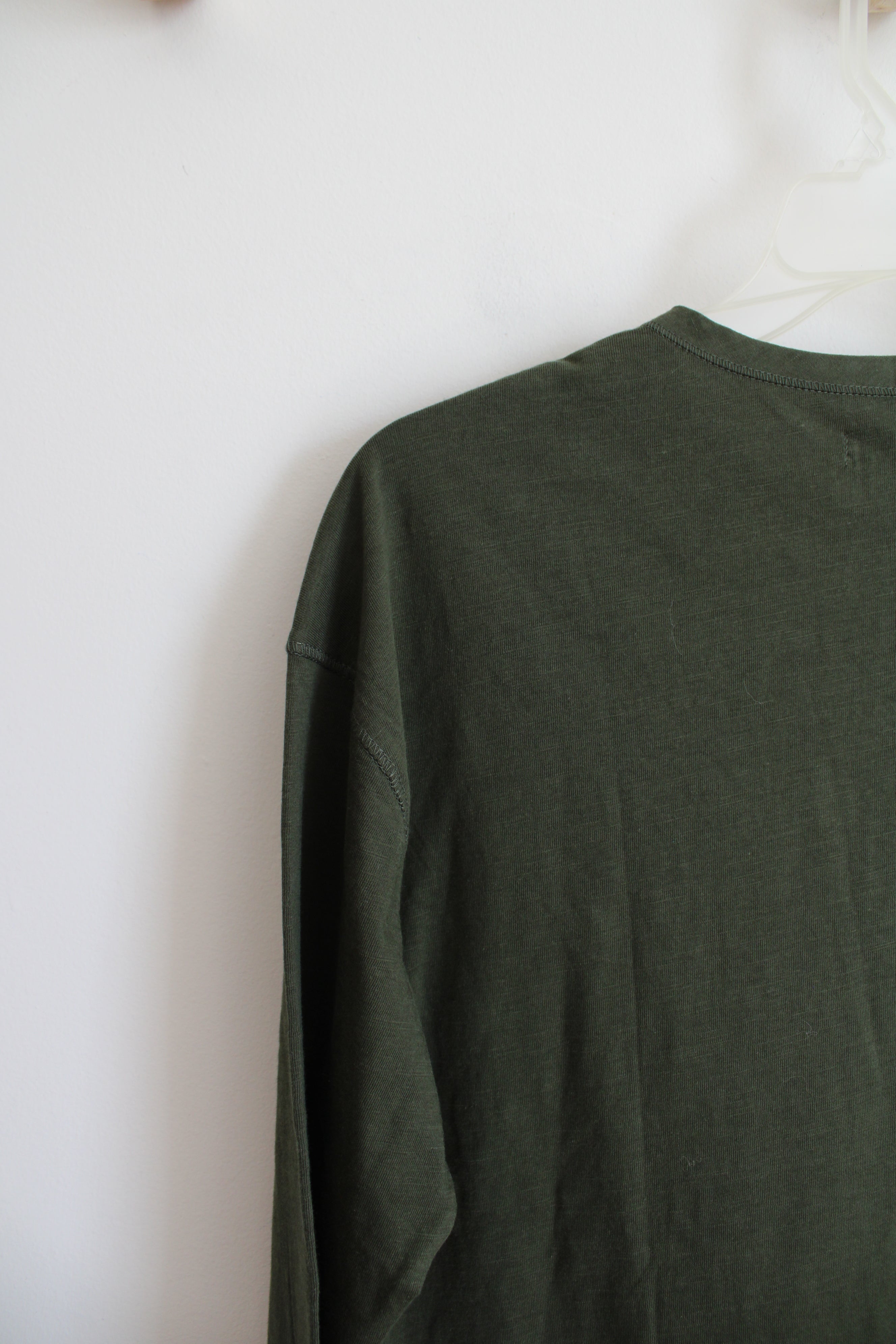 NEW Zara Olive Green Henley Shirt | Youth 11/12