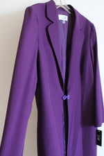 NEW Le Suit Long Purple Blazer | 14