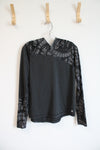 Champion Performance Black Patterned Sleeve Hoodie | M