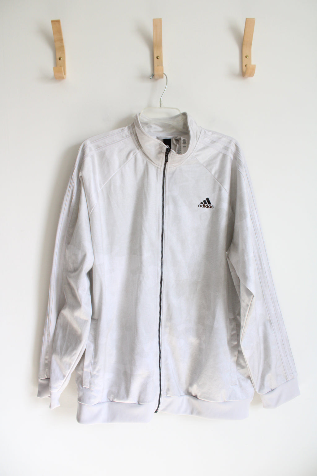 Adidas Tan & White Full Zip Track Jacket | XL