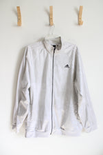 Adidas Tan & White Full Zip Track Jacket | XL