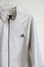 Adidas Tan & White Full Zip Track Jacket | XL