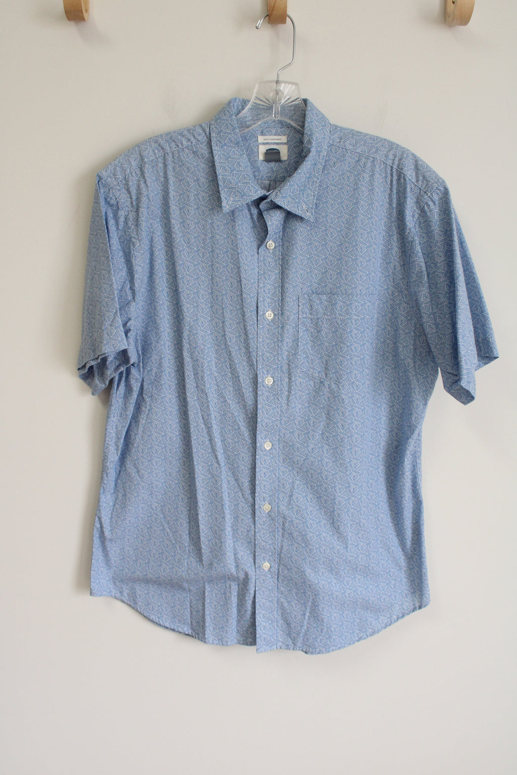 Old Navy Slim Fit Blue Patterned Shirt | L