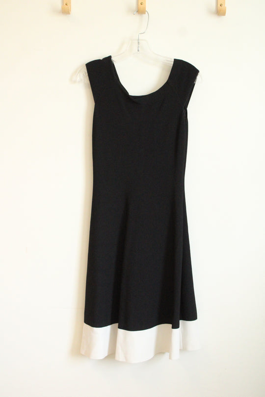 Eliza J Colorblock Black White Flare Dress | 8