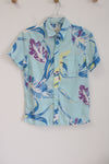 American Eagle Blue Tropical Cotton Button Down Shirt | S