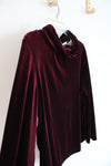 Jaclyn Smith Classic Maroon Velvet Cowl Neck Long Sleeved Top | X