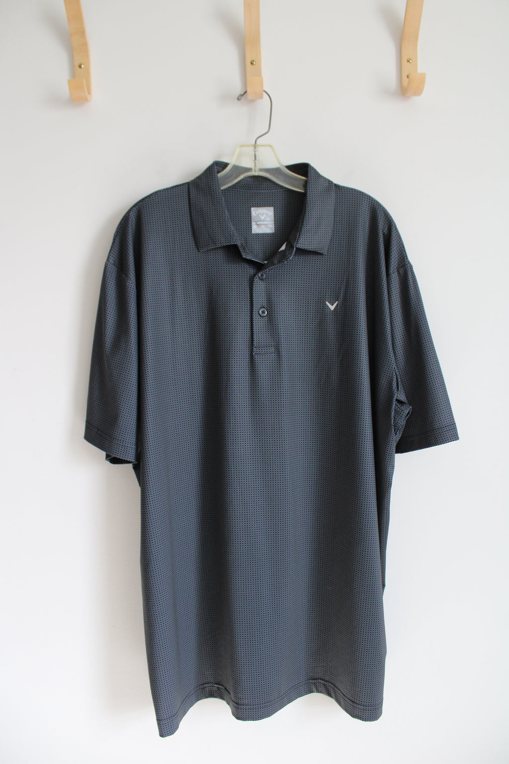 Callaway Opti-Dry Gray & Black Patterned Polo Shirt | XL