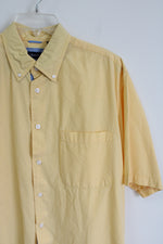 Izod Yellow Gingham Button Down Shirt | M