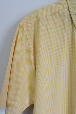 Izod Yellow Gingham Button Down Shirt | M