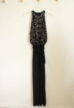 Nine West Black Sparkle Belted Jumpsuit | 10