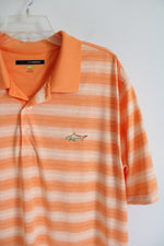 Greg Norman Orange Striped Polo Shirt | XL