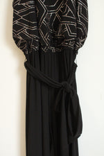 Nine West Black Sparkle Belted Jumpsuit | 10