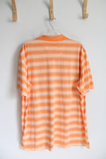 Greg Norman Orange Striped Polo Shirt | XL