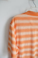 Greg Norman Orange Striped Polo Shirt | XL