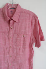 Izod Saltwater Relaxed Classics Pink Button Down Shirt | L