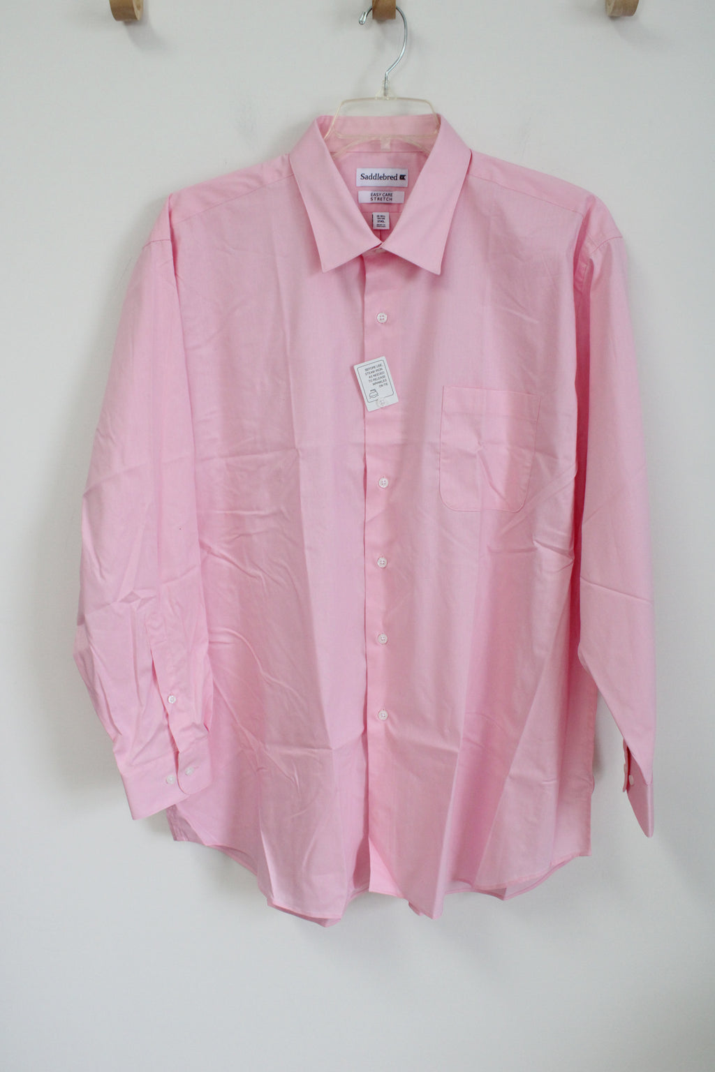 NEW Saddlebred Easy Care Stretch Pink Button Down Shirt | 2XL